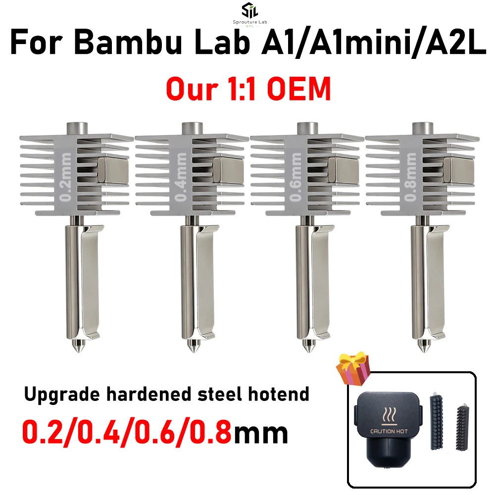 For Bambu Lab A1/A1MINI/A2L Nozzle Hardened Steel Integrated A1 Hotend High Precision A1 Nozzles Same As Original High Quality