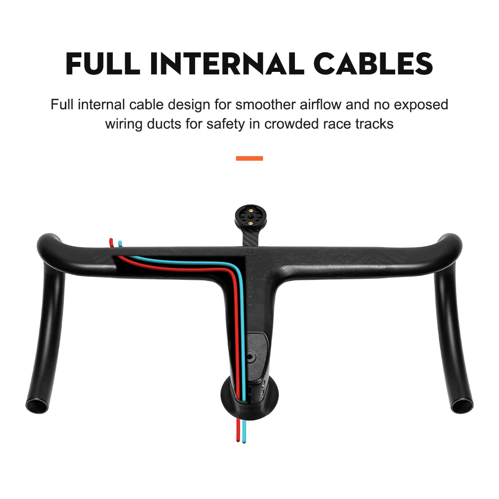 Carbon handlebar TOSEEK Carbon Handlebar Road T800 Integrated Di2 Bicycle Accessories Drop bar
