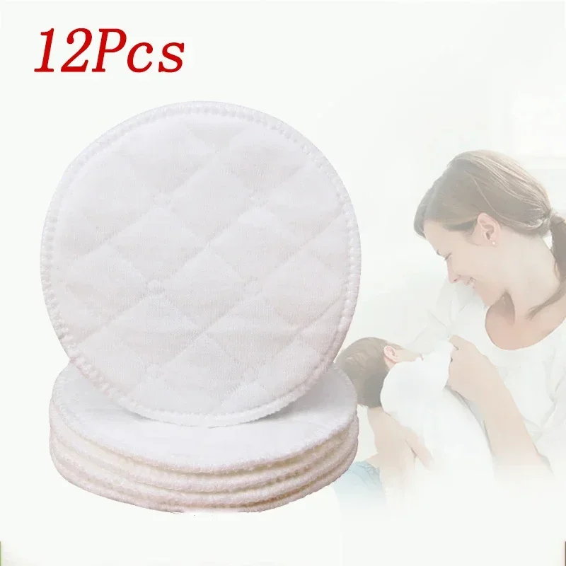 12pcs Reusable Nursing Breast Pads Washable Soft Absorbent Baby Breastfeeding Waterproof Breast Pads for Pregnant Women 4 pairs breast pads for breastfeeding essentials washable nursing breast feeding
