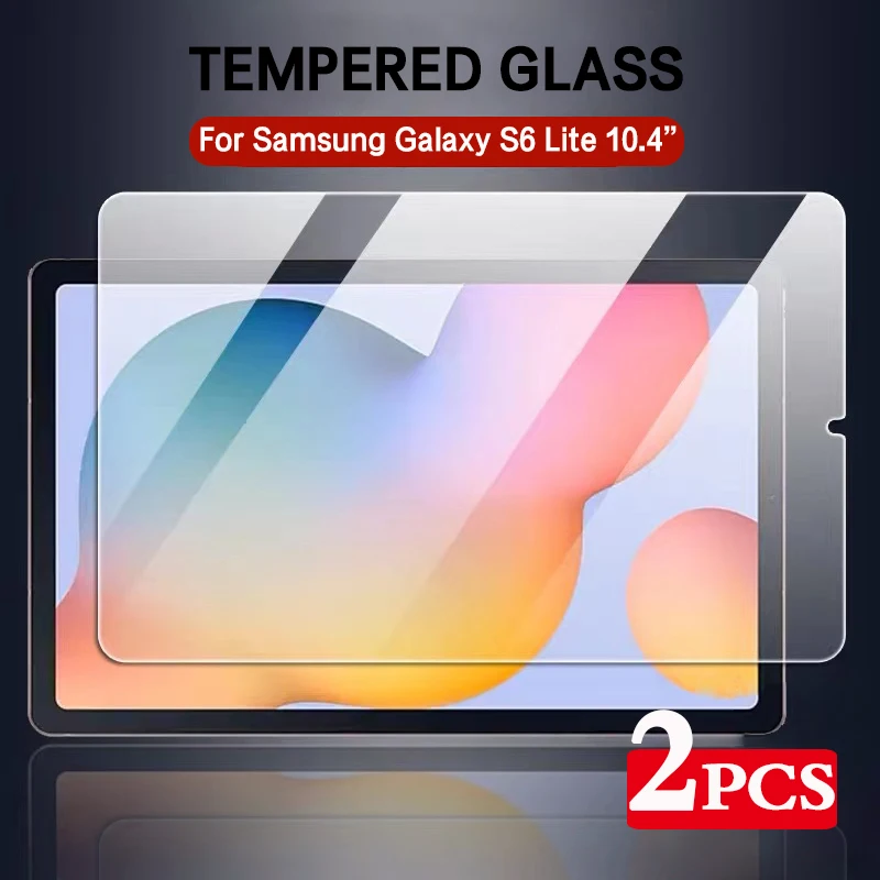 2PCS Screen Protector For Samsung Galaxy Tab S6 Lite 10.4'' 2020 SM-P613 P619 Protective Film Anti Scratch Clear Tempered Glass 2pcs tablet tempered glass screen protector cover for samsung galaxy tab s6 t860 t865 anti scratch full coverage protective film