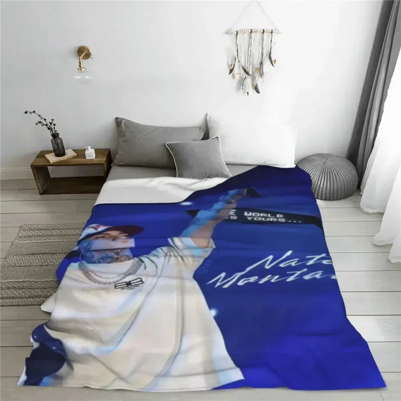 Natanael Cano Nata Montana Blanket Coral Fleece Plush Spring Autumn Singer Soft Throw Blanket for Sofa Office Bedding Throws 3
