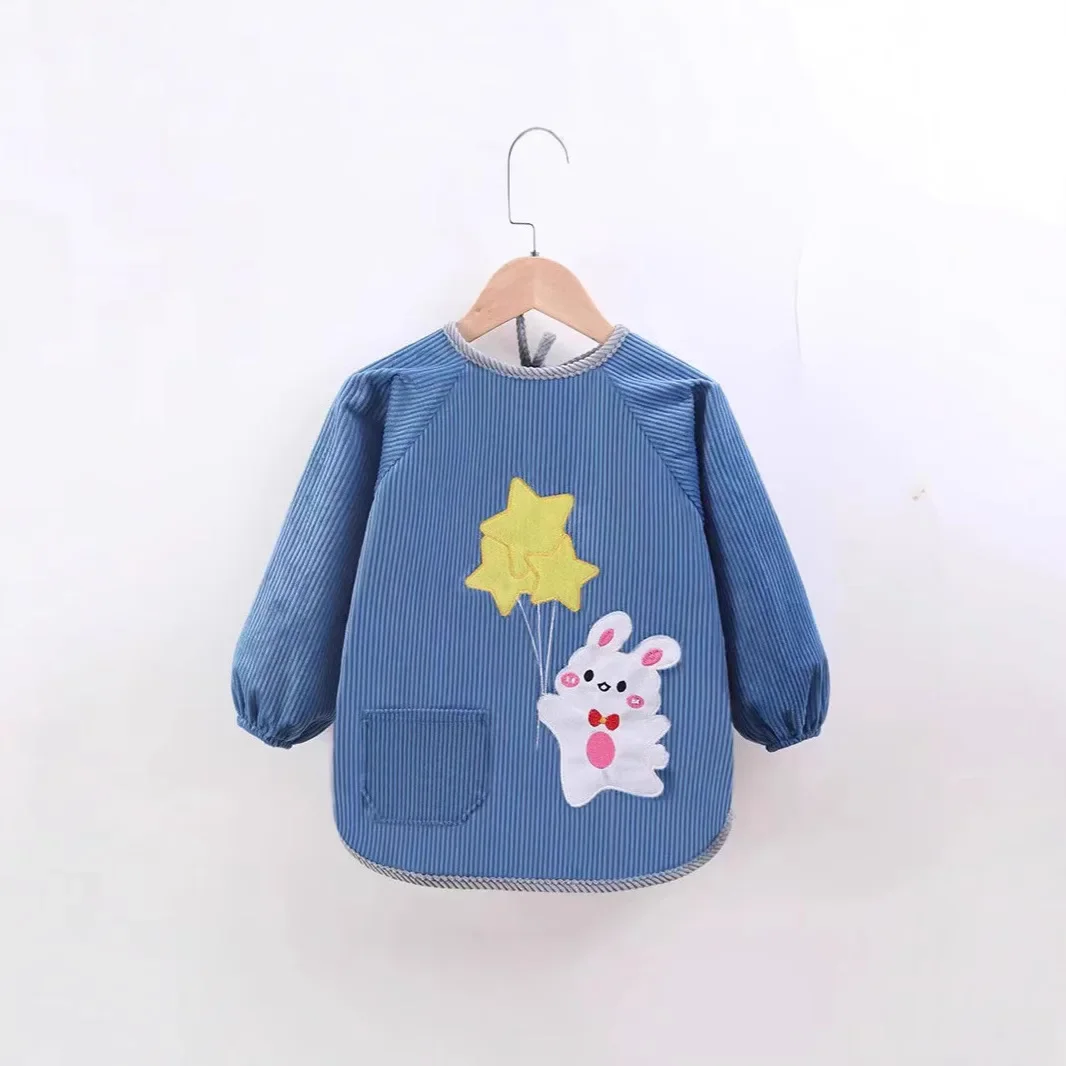 Children's Waterproof Dirty Proof Cover up Long Sleeve Baby Clothes Unisex Kids Protection Coat Fall Winter Season AE Stock