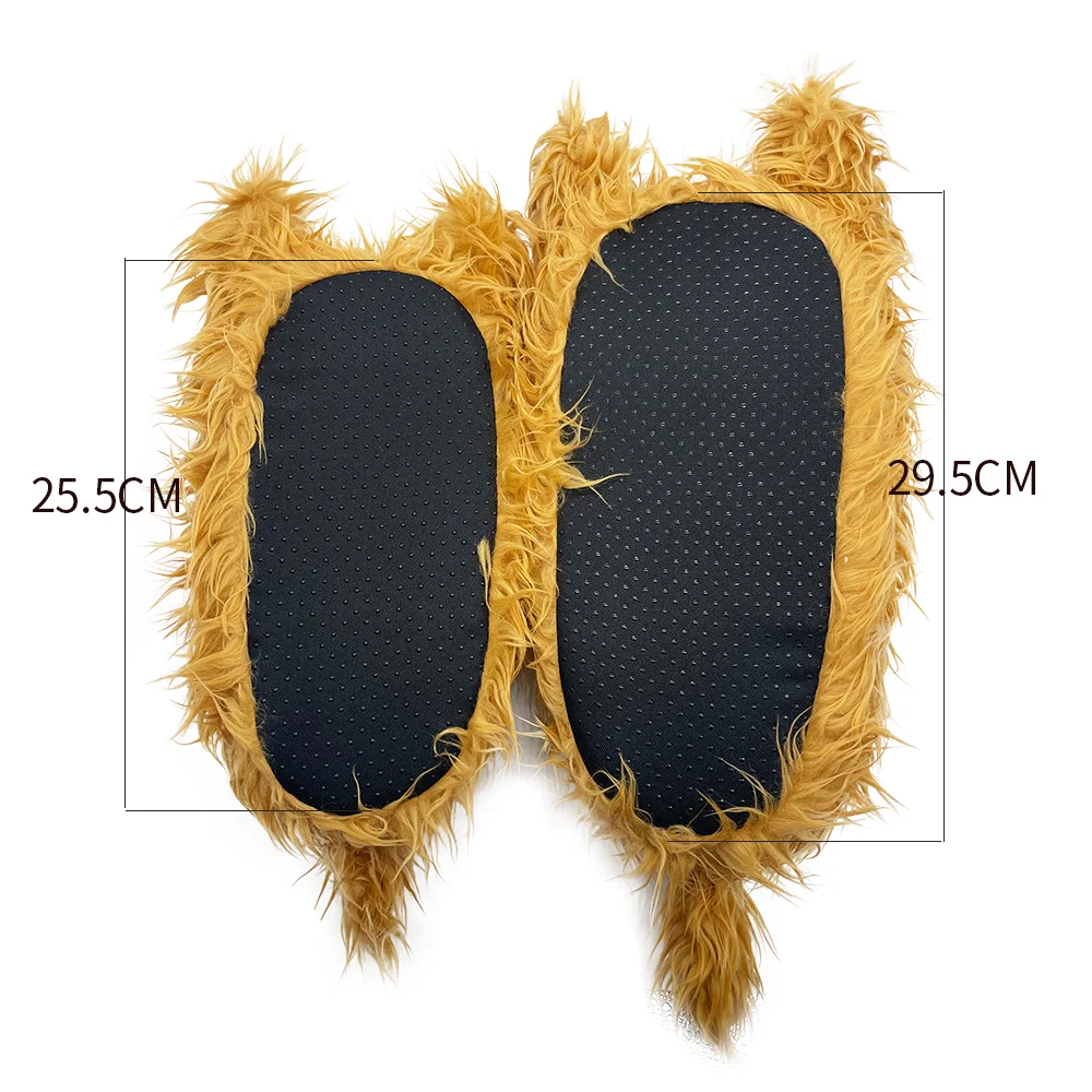 Highland Cow Plush Slippers with Socks Brown Cattle Home Slippers Scottish Animals Warm Soft Shoes Christmas Plushie Gift 2