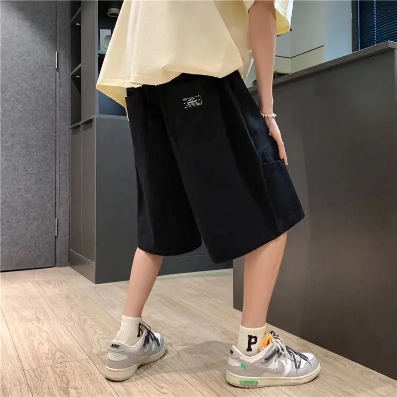 White Cargo Shorts Summer Men Casual Sports Short Pants Bermuda Cityboy Multi-pocket Short Cargo Pants Male Dance Streetwear