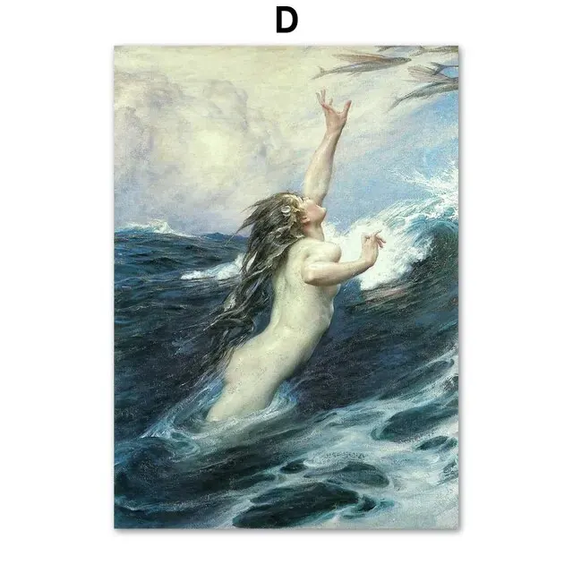 thumbnail image 1 of Pintura en lienzo de Joseph Tomanek, impresiones de danza del fuego, ninfas, brujas, magia, decoración del hogar, póster artístico para sala de estar y dormitorio, 1 of 5