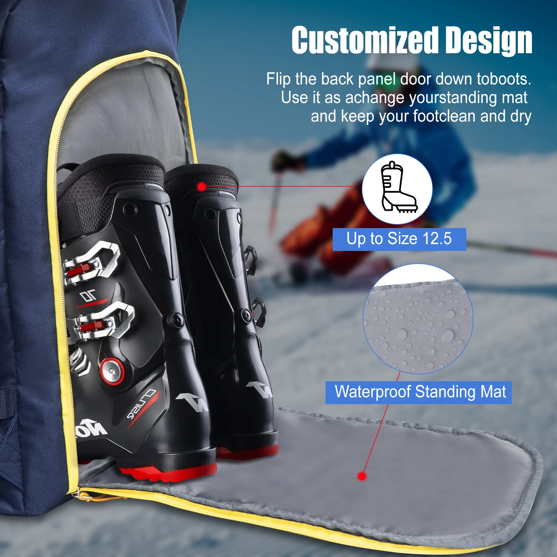 padded ski boot backpack
