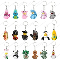Hot Selling Keychain Series Shark Man Penguin Man Banana Man 3D Model DIY Building Block Toy Classic Movie Model Children's Toy 1