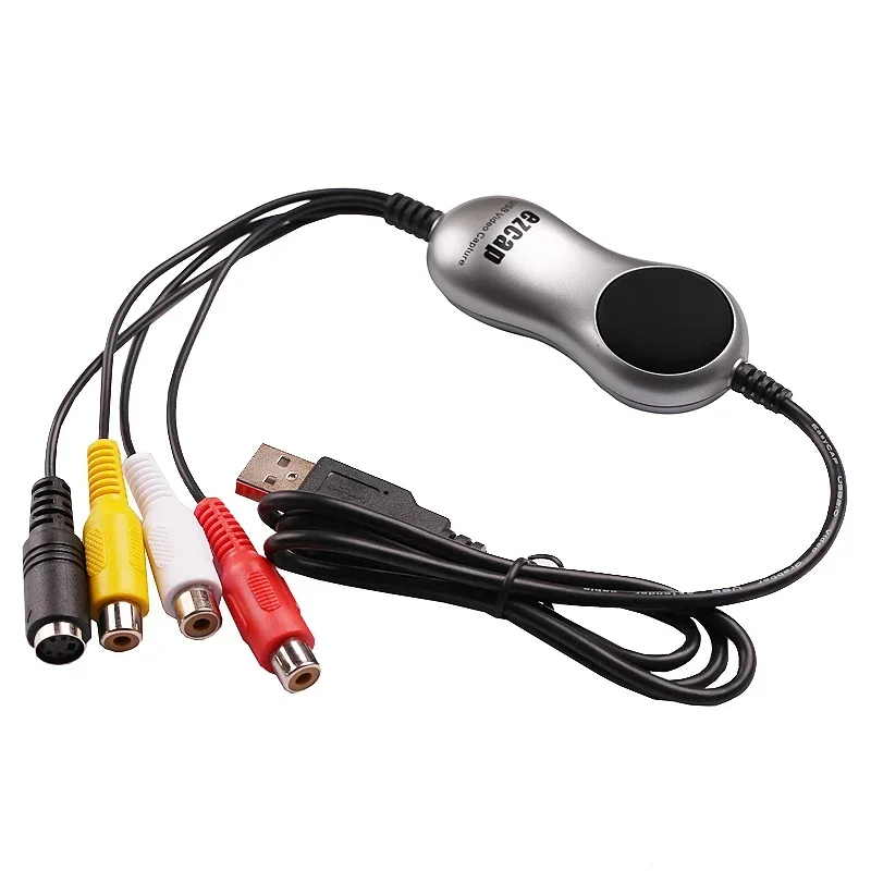 Ezcap170 USB 2.0 8MM VHS Video Tape Cassette Player AV S-videocamera Videocamera Scheda di acquisizione video TV Box Registra su PC Windows - immagine 2