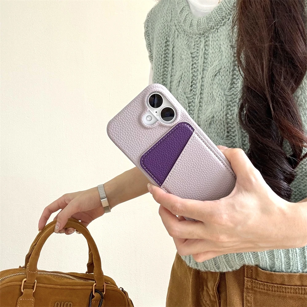 Vibrant Candy Color Wallet Phone Case with Soft-Touch Back Cover