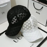 New Summer Hollow Flower Baseball Hat Women's Fashion Versatile Sunshade Hat Sunshade and Sunscreen Lace Duck Tongue Hat Leisure 1