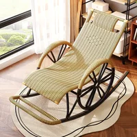Rattan Rocking Chair Recliner Chair Adult Rocking Recliner Chair Balcony Home Leisure Rattan Elderly Lounge Chair Floor Chair 3