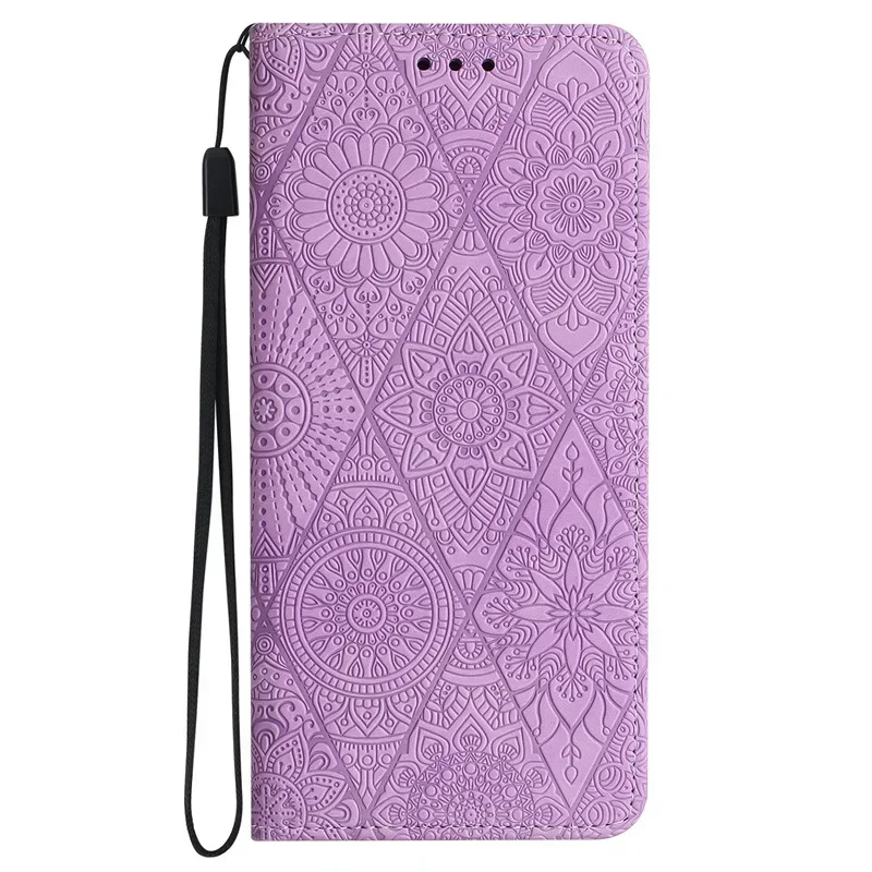 Vintage Flower Magnetic Leather Wallet Book Cover Case