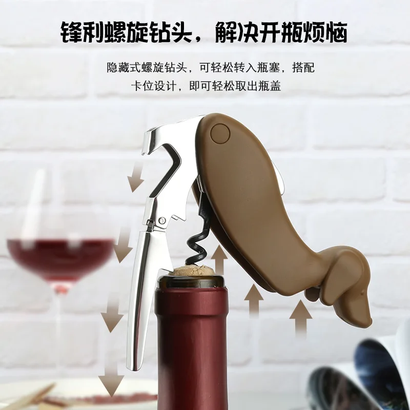 Dog Wine Bottle Opener Corkscrew Foil Cutter Beer Opener Animal Lover Dog Cat Bird Fox Shark Robot Owl Butterfly