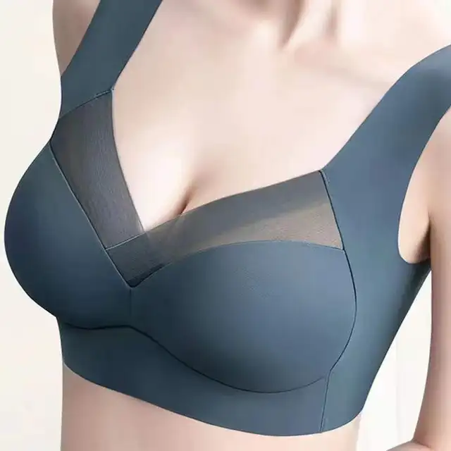 Women Lace Sport Bras Plus Size Seamless Bra Bralette Backless Lady Brassiere Vest Female Gathers Shock-Proof Wireless Top L-3XL 1