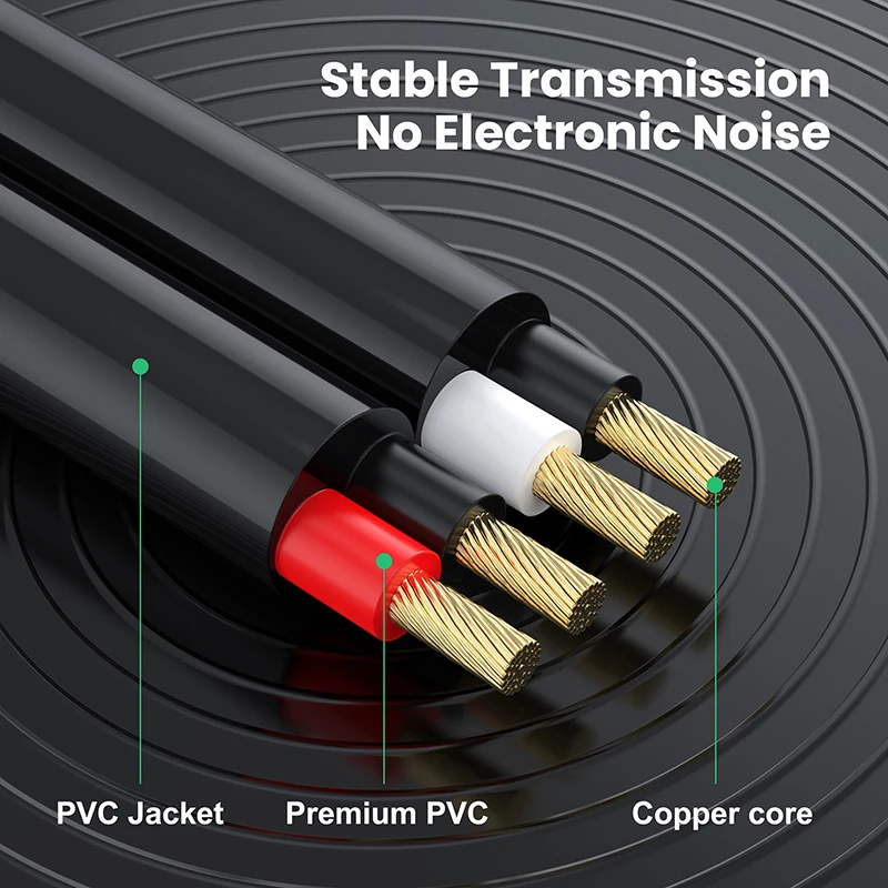 Premium RCA Cable Splitter - Male to Female Audio Extension Converter for Amplifiers & Speakers