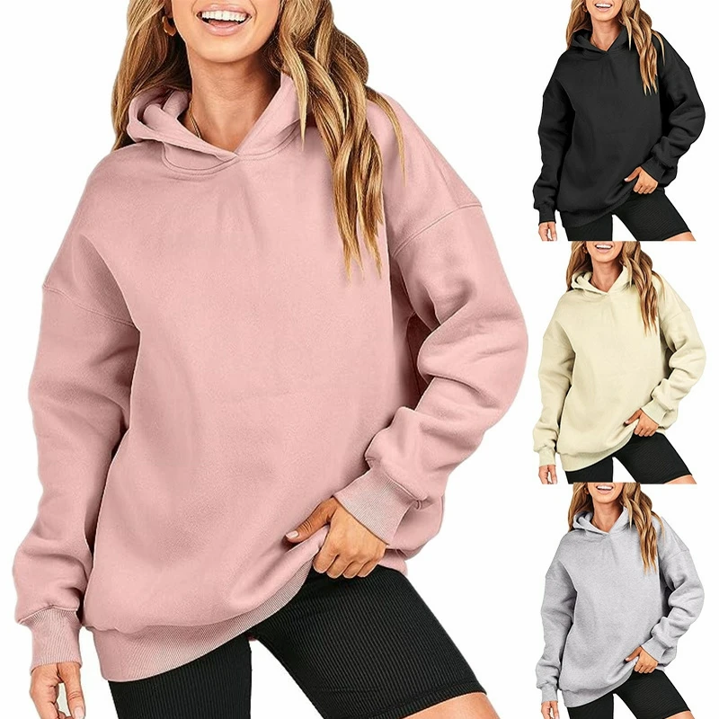 Women's Loose Hooded Sweatshirt Sports Casual Long Sleeve Warm Top
