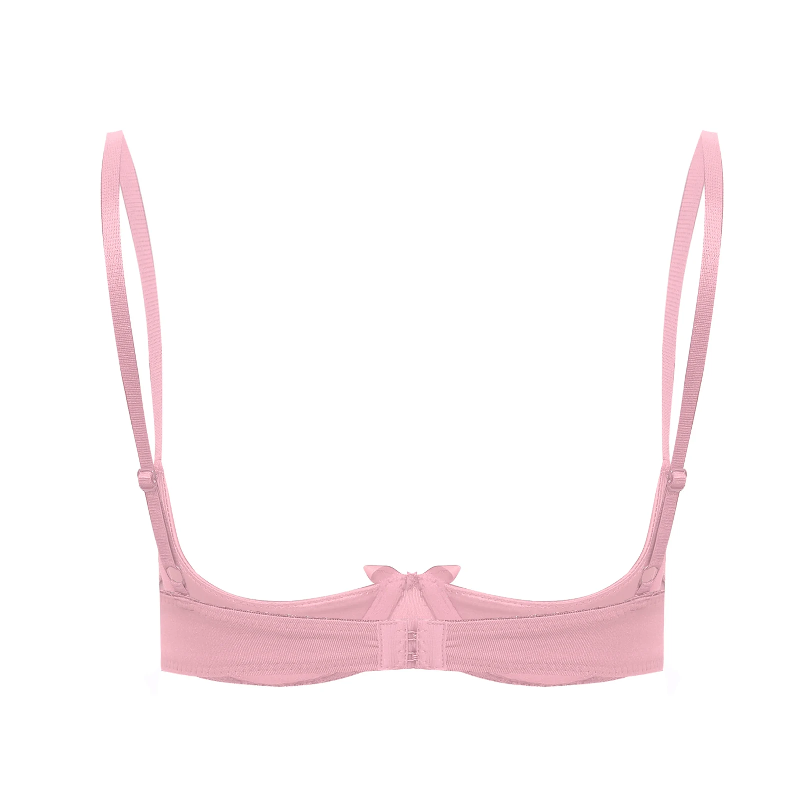 Women's Sexy Open Cup Bra Lingerie 1/4 Cups Exposed Nipples Chest Push Up Bras Adjustable Straps Underwire Brassiere Underwear