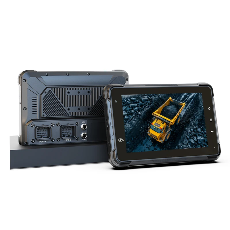 7인치 러기드 광산용 차량 태블릿 (4개의 AHD 카메라 입력, CAN 버스, GNSS, 4G 외부 안테나 옵션, 중장비 안전 기능 포함)