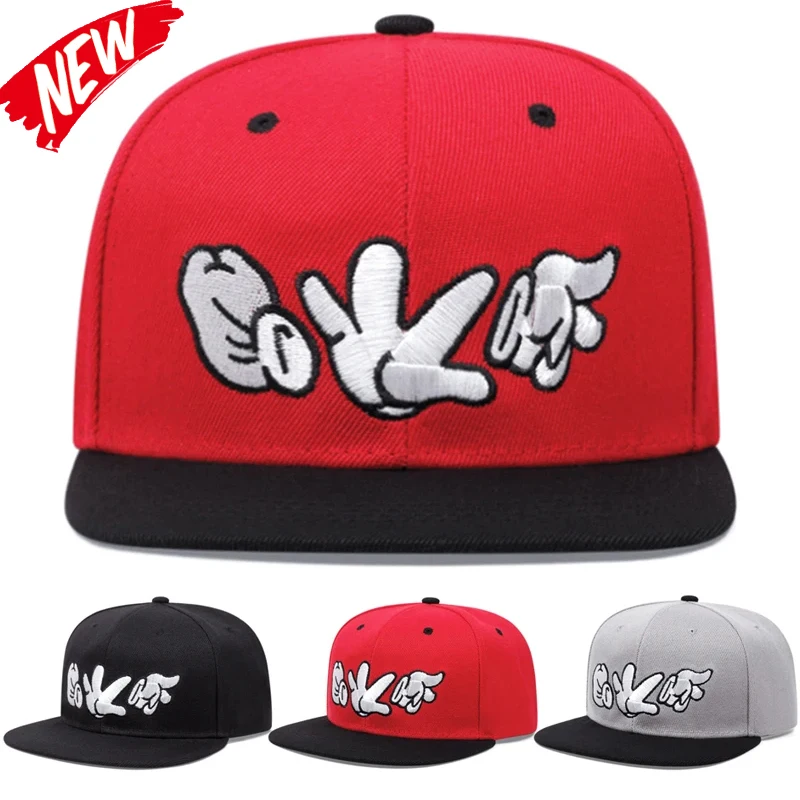 Gesture Embroidery Hip Hop Hats Fashion Character Embroidered Baseball Cap Men Adjustable Caps Women Outdoor Travel Visors Hat