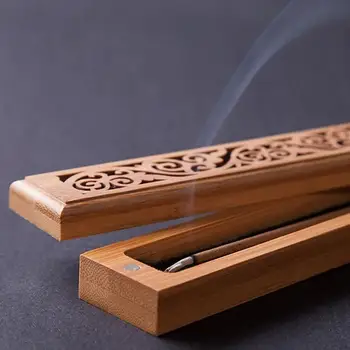 Natural Bamboo Incense Burner Box 1
