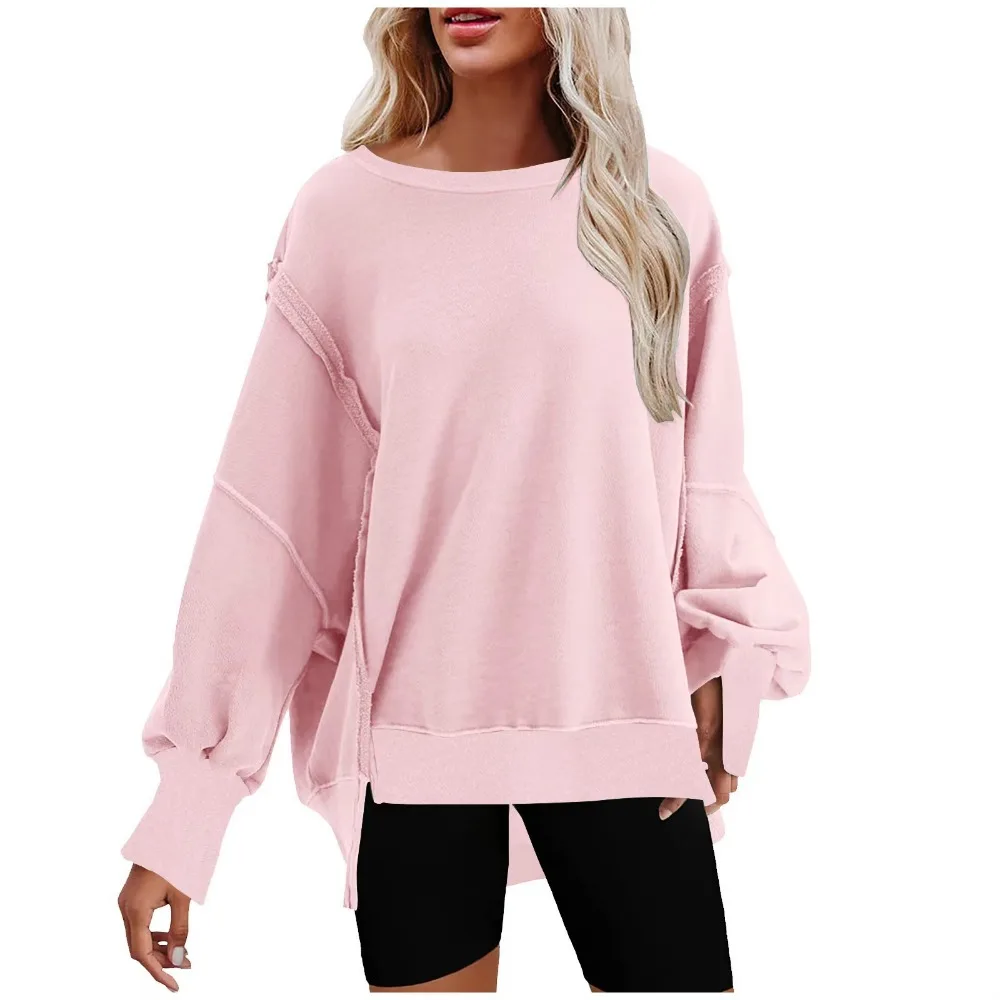 2024 Women Casual Oversized Crewneck Sweatshirts Hoodies Fall Spring Outfits Fashion Teen Girls Y2K Winter Clothing