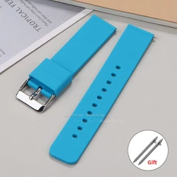 Sleek Silicone Quick Release Sport Wristband - Variety of Sizes - 18mm (Bule)