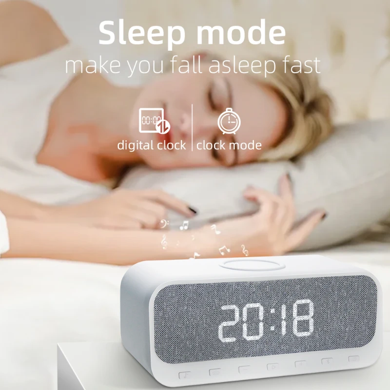 

15W High Power Multi-Function Portable Radio Wireless Fast Charging Bluetooth Speaker Bedside Desktop Alarm Clock ANKE Same