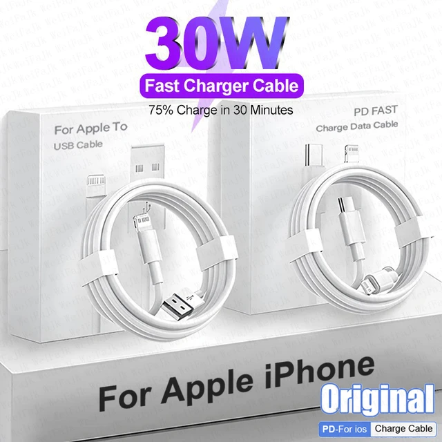 Official Apple 30W Fast Charger & 1m Cable Bundle - For iPhone 14 Pro Max