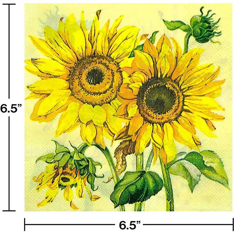 Sunflower Print Color Napkins Colorful Living Household Goods Printed Tissue Paper Tray