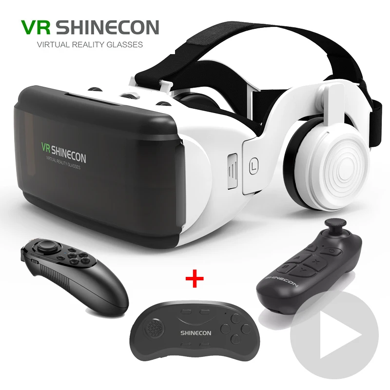VR 안경, 가상 현실 3D VR 안경, 4-6.7 인치 IOS 안드로이드 스마트폰용 헤드셋, 구글 카드보드, 게임패드 포함