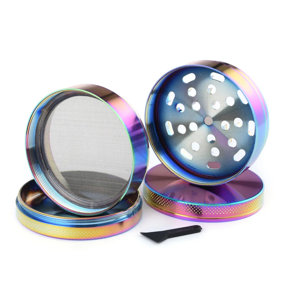 Herb Grinder 40/50mm 4 Layer Metal Tobacco Crusher Hand Muller Smoke Herbal Herb Grinder Rainbow 63MM 75MM 60MM