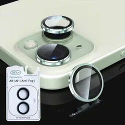 Pink Lens Film HD Tempered Glass Circle Camera Protector - 15pro 15pro max (Green)