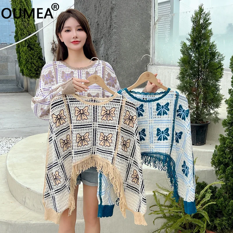 

Женские хлопковые вязаные укороченные топы OUMEA, ажурные красивые бабочки с вышивкой и кружевным воротником, пляжный шикарный стиль на лето 2023