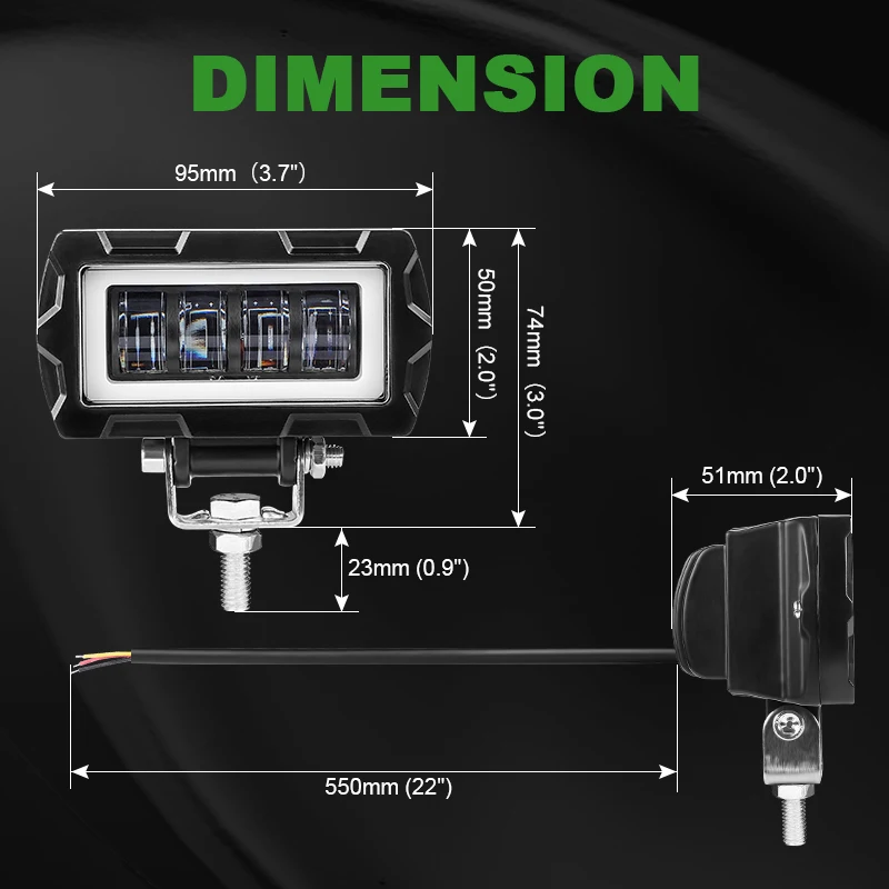 YnGia Lumière De Travail à LED Ovale, 2pcs étanche De Travail