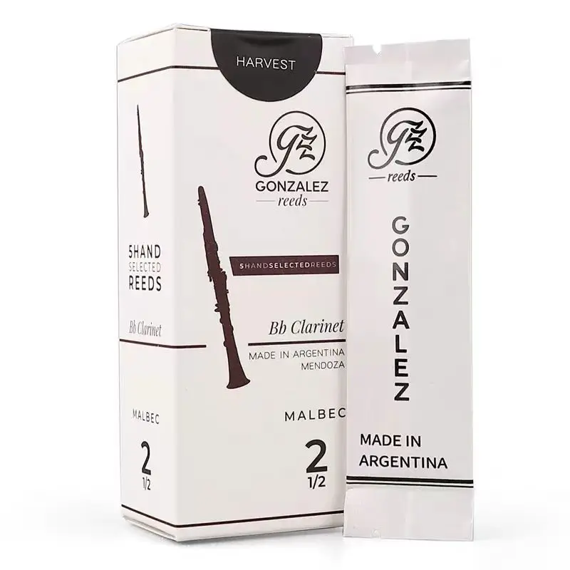 Gonzalez Bb Clarinet MALBEC Reed;Box of 5,Strength 2.0 2.5 3.0 3.5,Premium Reeds