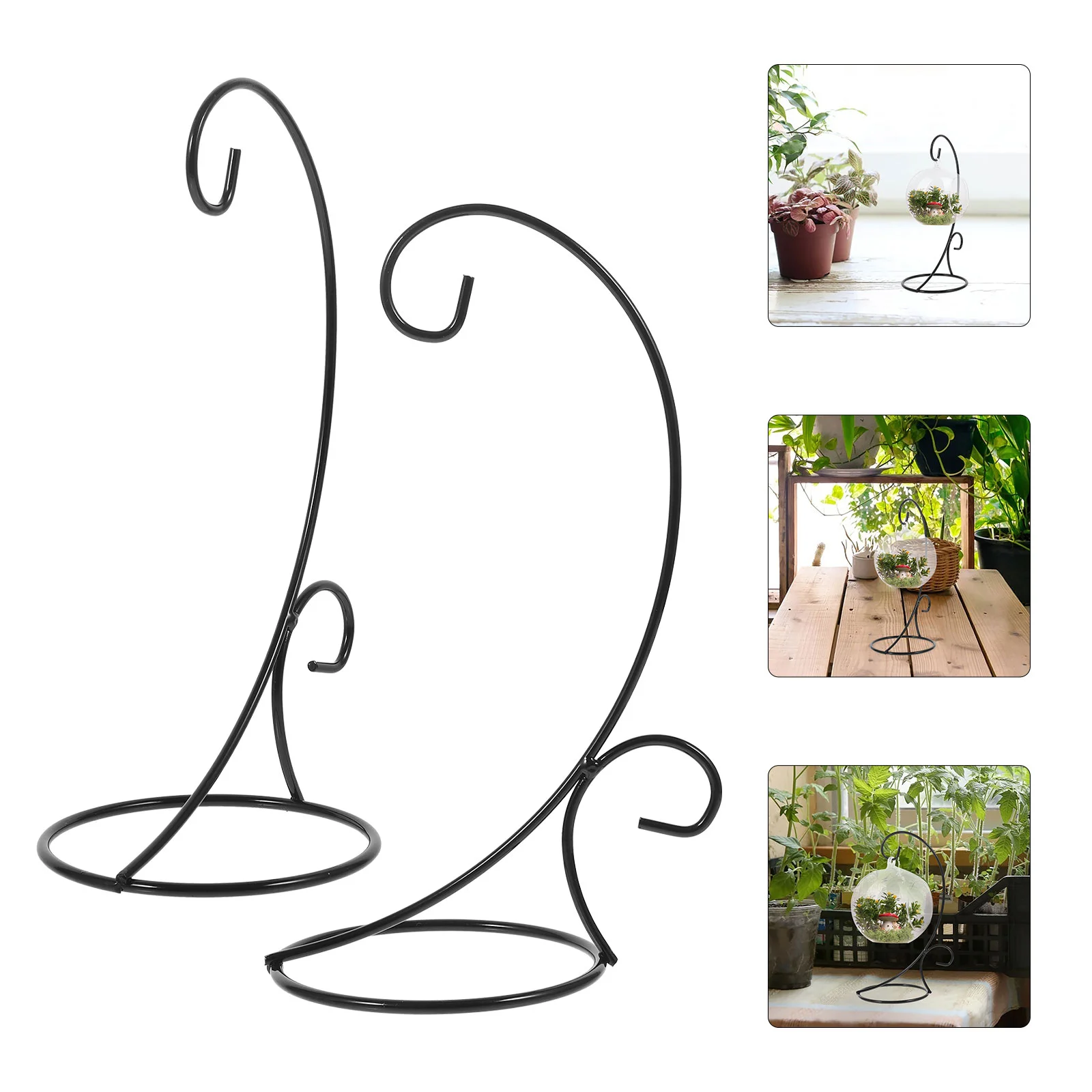 

2 Pcs Micro Landscape Hanger Iron Hanging Stand Plant Ornament Stands for Plants Hooks Decorate Display Rack