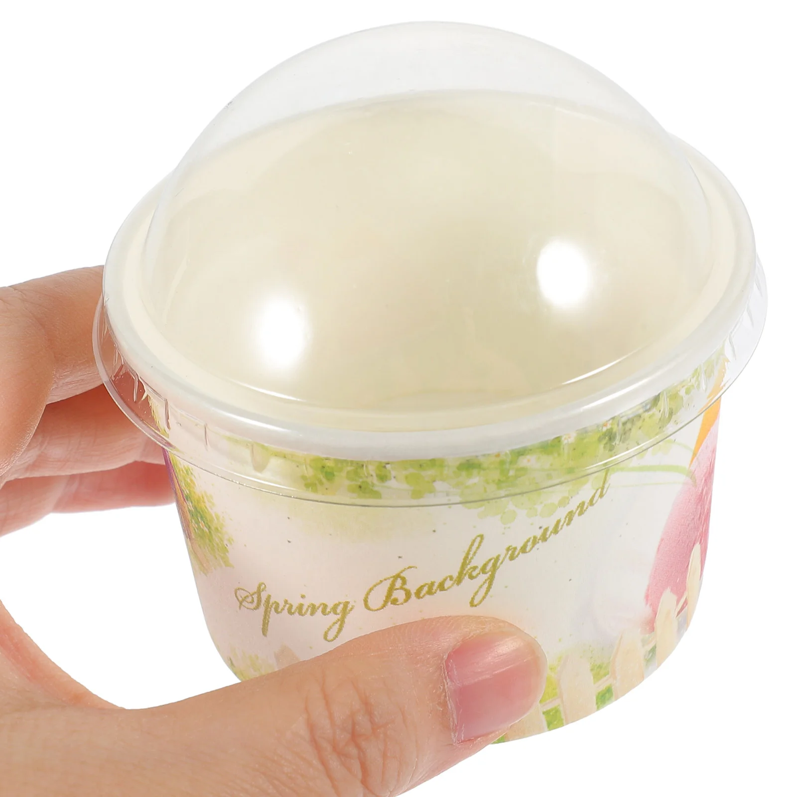 50 Pcs Ice Cream Paper Cup Disposable Bowls With Lid For Cold Dessert Storage One Time Use Kitchen Dining dessert cups disposable paper cups