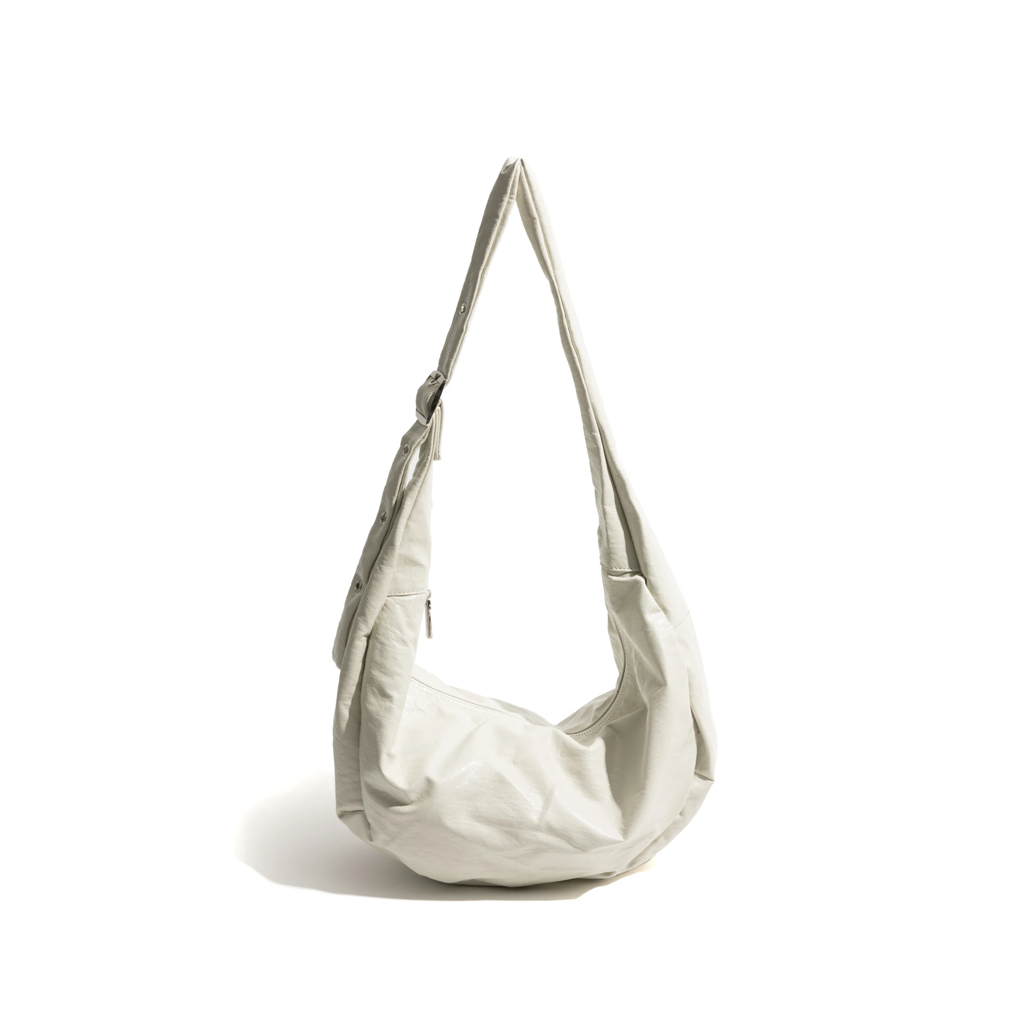thumbnail image 1 of Bolso de mano MABULA de piel sintética con forma de media luna, de color liso, moderno, para mujer, con correa ajustable, para teléfono, bandolera sencilla, 1 of 5