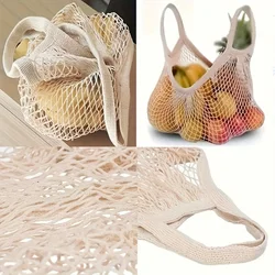 Eco - Friendly Organic Cotton Mesh Bag for Shopping and Produce Storage (Dark Khaki)