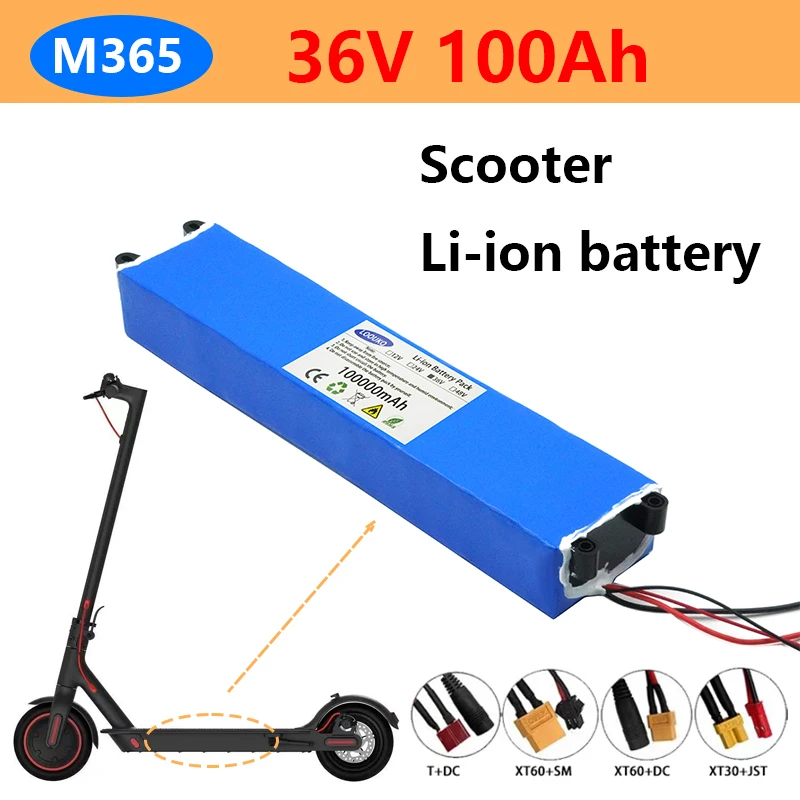 2023 Per M365 Scooter 36V 100Ah Spina Batteria Xt30 + Jst Xt60 + Dc Xt60 + Sm 18650 Batteria Al Litio Batteria Ebike Con Bms