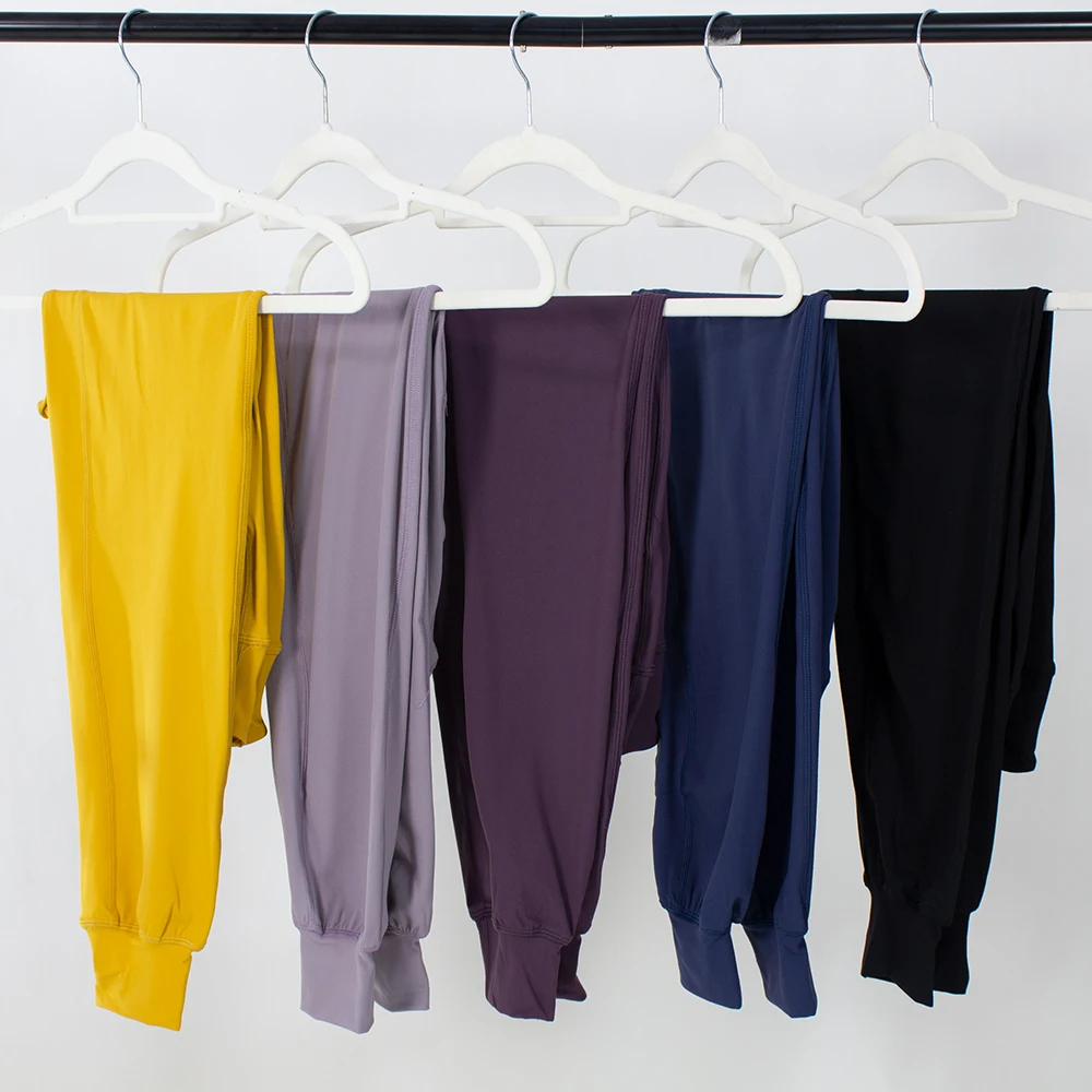 Sports Leggings Yoga Pants Female Tights Quick drying yoga clothes camping, playing ball, elastic high waist, foot binding pocket, jogging pants, women's sports fitness