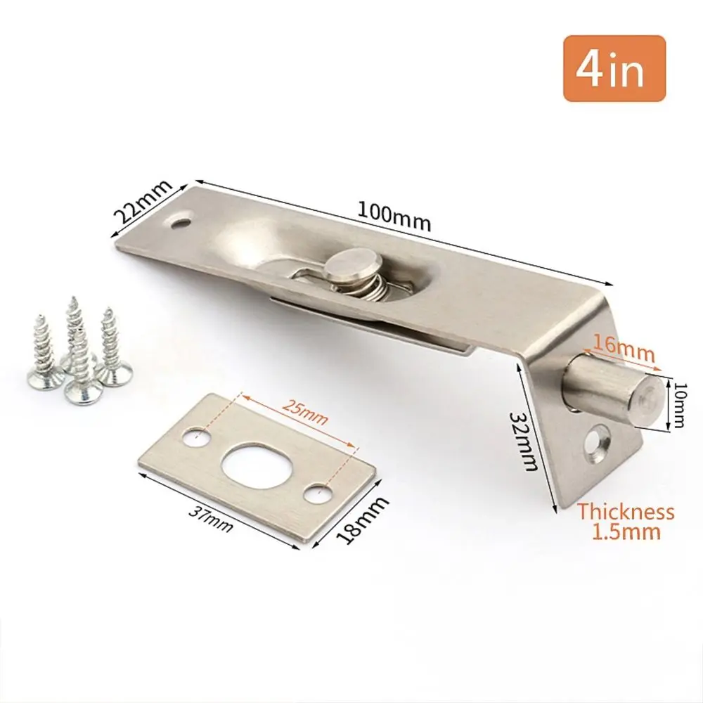 Door Latch Stainless Steel Home Gate Door Latch Bolt Slide Lock