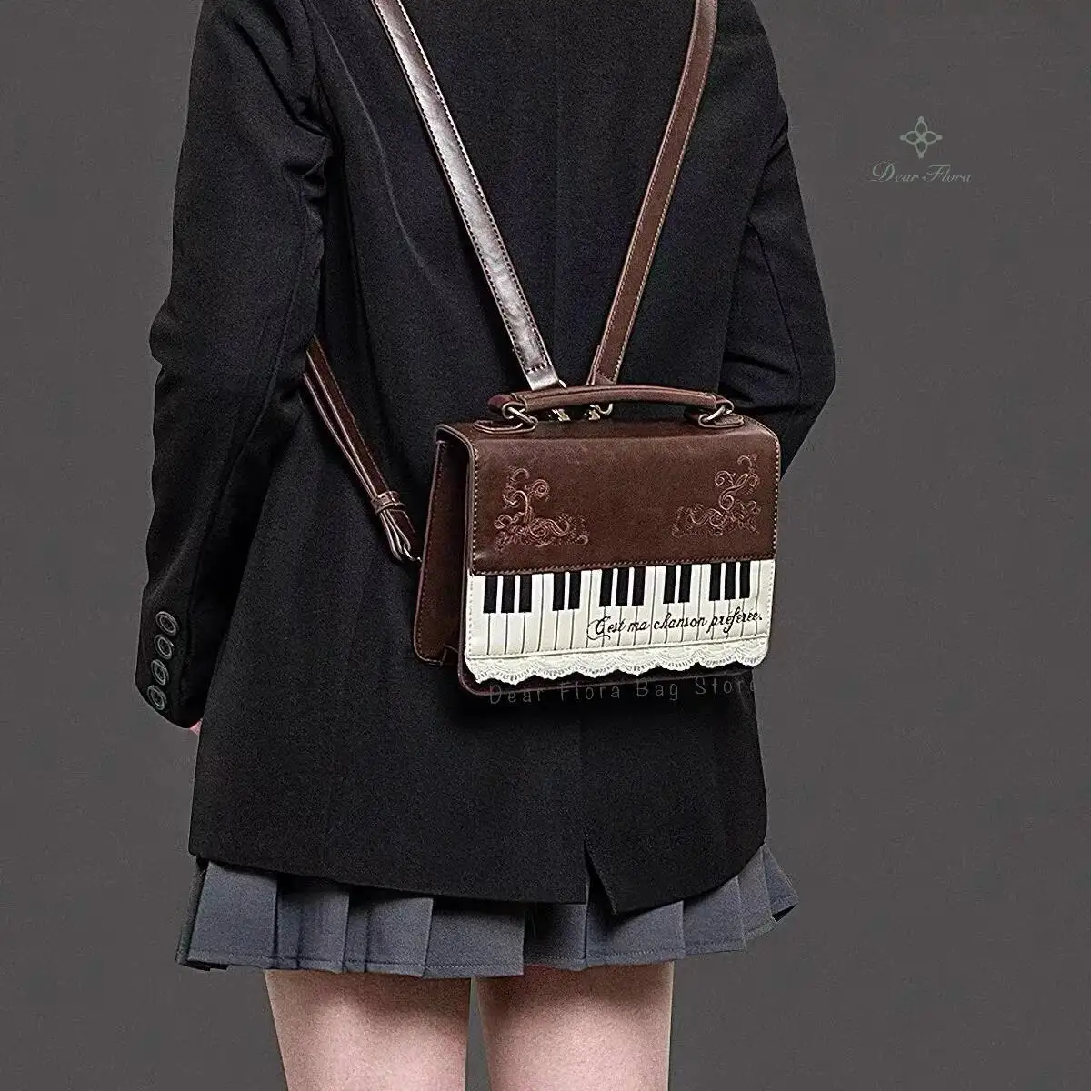 New Y2k Vintage Piano Shoulder Bag Womens Brown Crossbody Bag Girls Transparent Ita Bag Personalized Backpack Aesthetic Handbags S7b0451da1d7d432a91d194bd2e4f1bd27