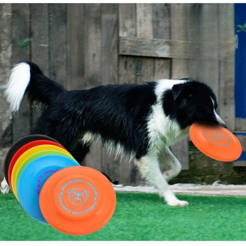 

18/23cm Training Dog Flying Discs Interactive Soft TPR Bite Resistant Flying Saucer Dog Chew Toys Fetch Flying Disc For Pets