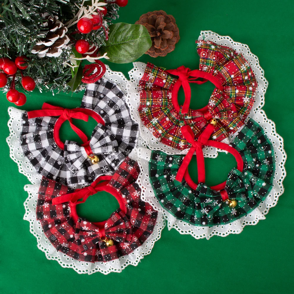 Christmas Plaid Pet Scarf 1