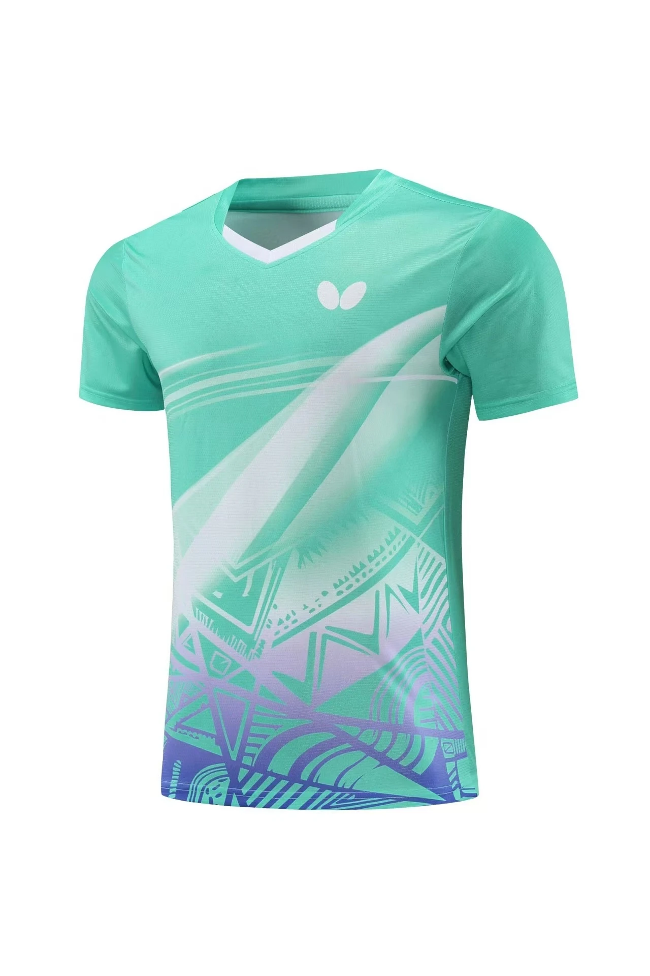 table tennis clothes for men and women quick drying breathable light tennis T-shirt team printed pattern and