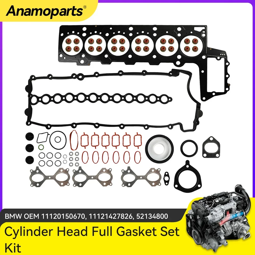 

Engine Overhaul Cylinder Head Full Gasket Set Kit For BMW 330d 530d 730d X3 X5 M57 3.0L 11120150670