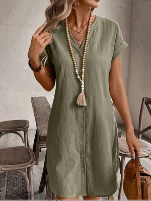 Summer casual shirt dress