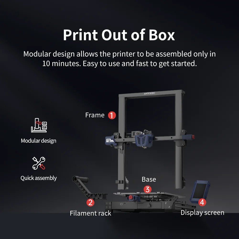 ANYCUBIC 3D 프린터 KOBRA PLUS, 30x30x35 더 큰 크기, 25 포인트 자동 레벨링 FDM 3D 인쇄, 고속 FDM