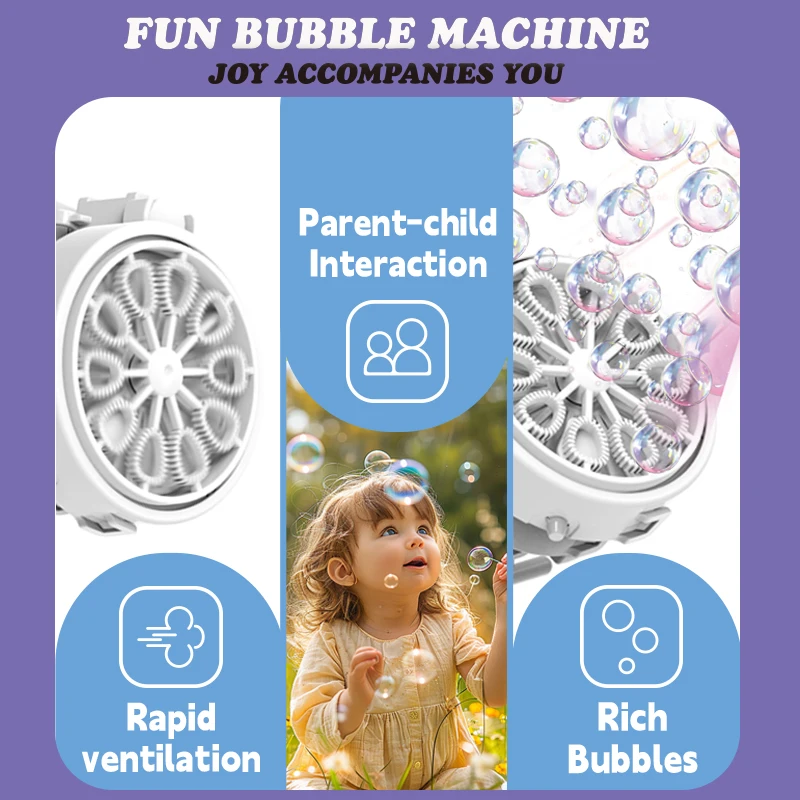 90 ° Rotating Head+10 Hole Spray Bubble Floor Fully Automatic Bubble Machine Wedding Outdoor Activities No Battery Bubble Water_voghion.com
